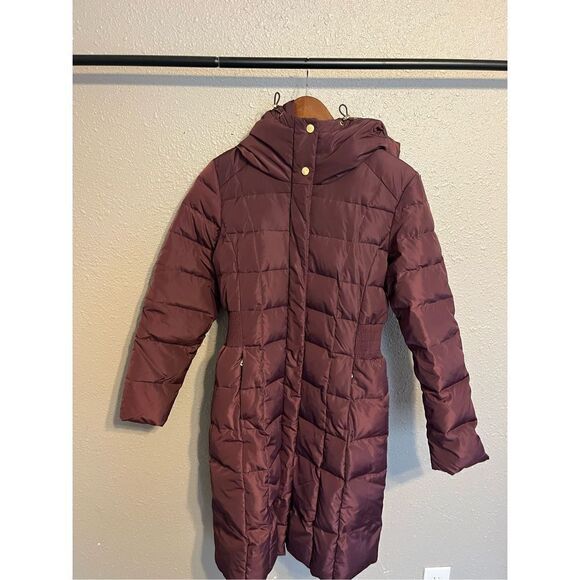 Women's Cole Haan Puffer Coat Size Small Burgundy - Picture 1 of 9